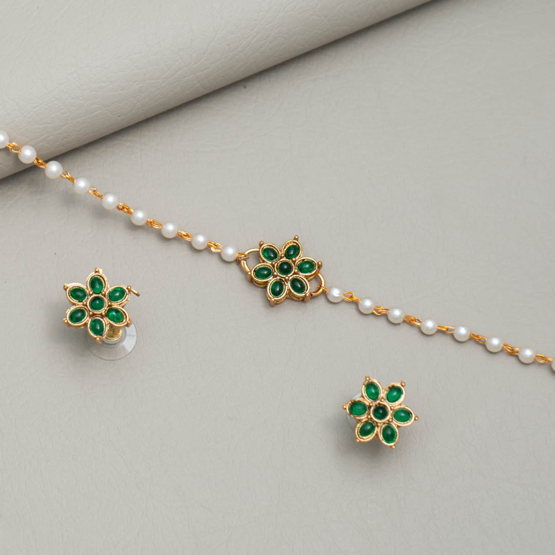 NV101486 - Pearl Necklace Earrings Set