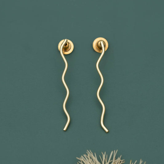 AS101398  -Brass Thread Sticks Earrings