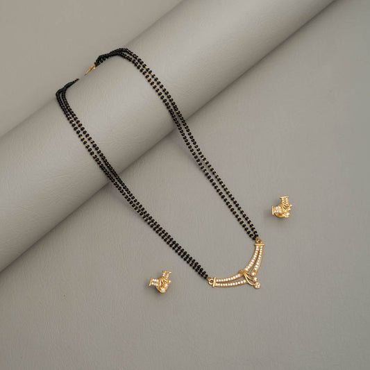 KJ101345 - Mangalsutra Necklace Earring Set