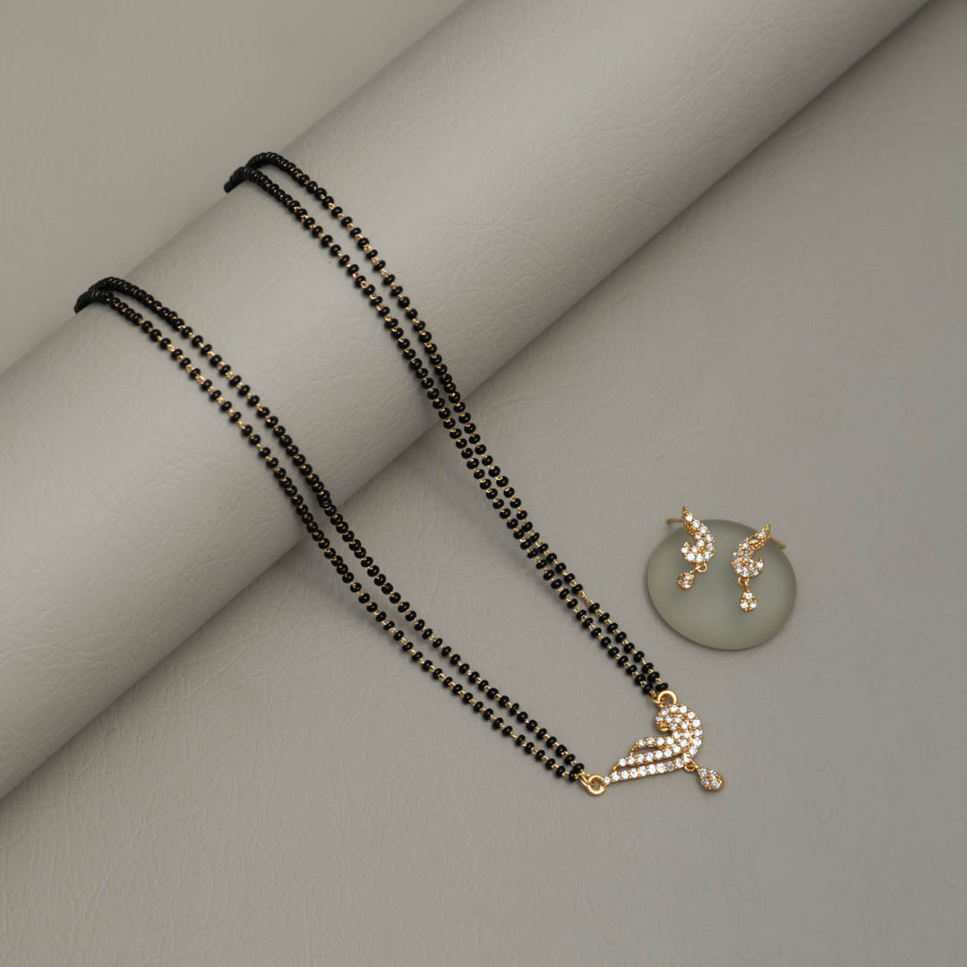 KJ101346 - Mangalsutra Necklace Earring Set