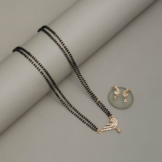 KJ101346 - Mangalsutra Necklace Earring Set