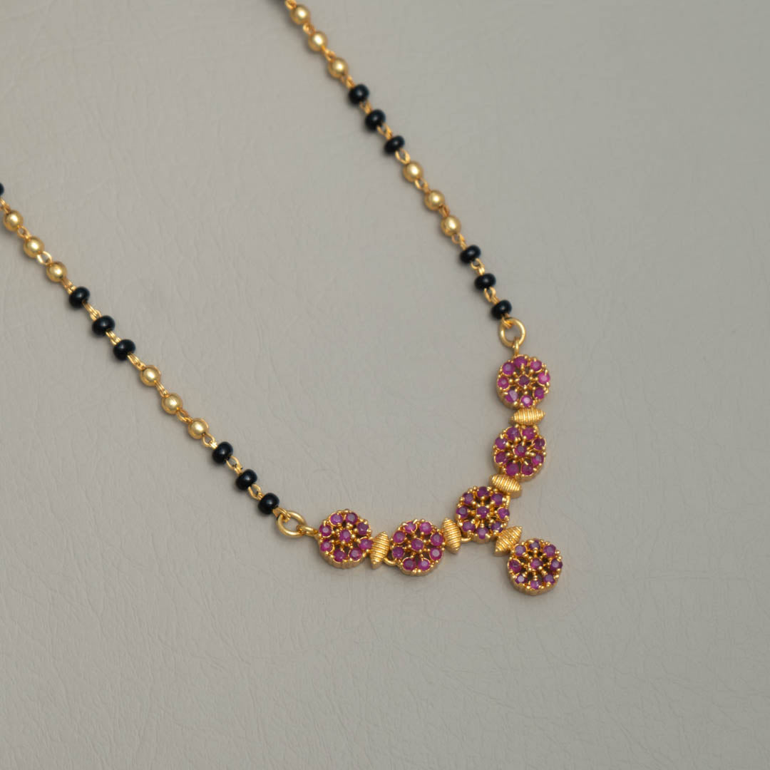 AG101165 - Gold Plated AD Stone Pendant Mangalsutra Necklace