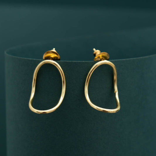 AS101487 - Golden Geometric Earrings