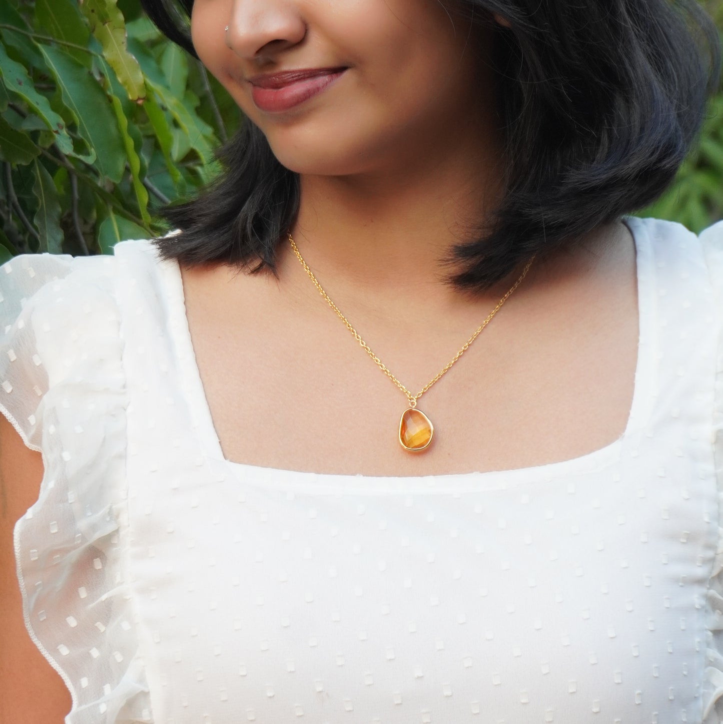 PE101063 - Gold toned Simple chain With Pendant (color option)