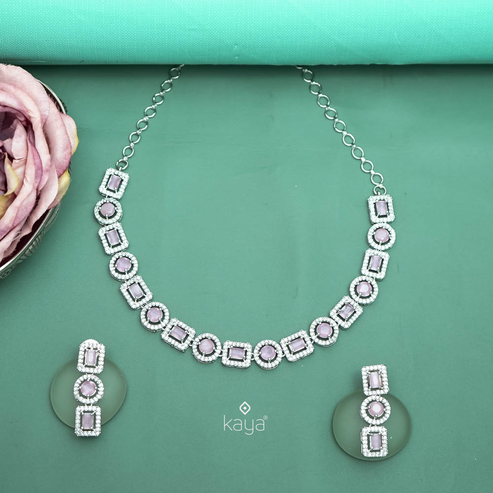 AD Stone Single Layer Necklace Set