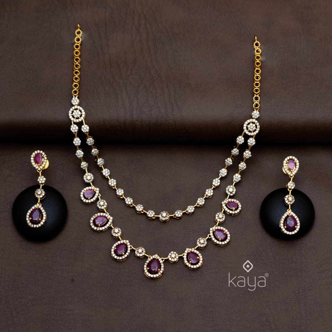 SC101304 - AD Necklace with matching Earrings
