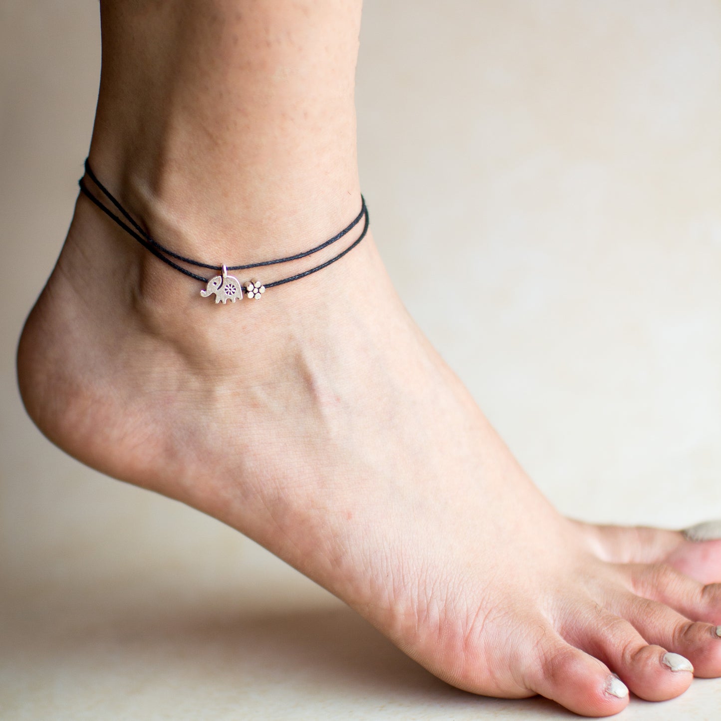 Hanging Elephant charm Anklet - KY100459