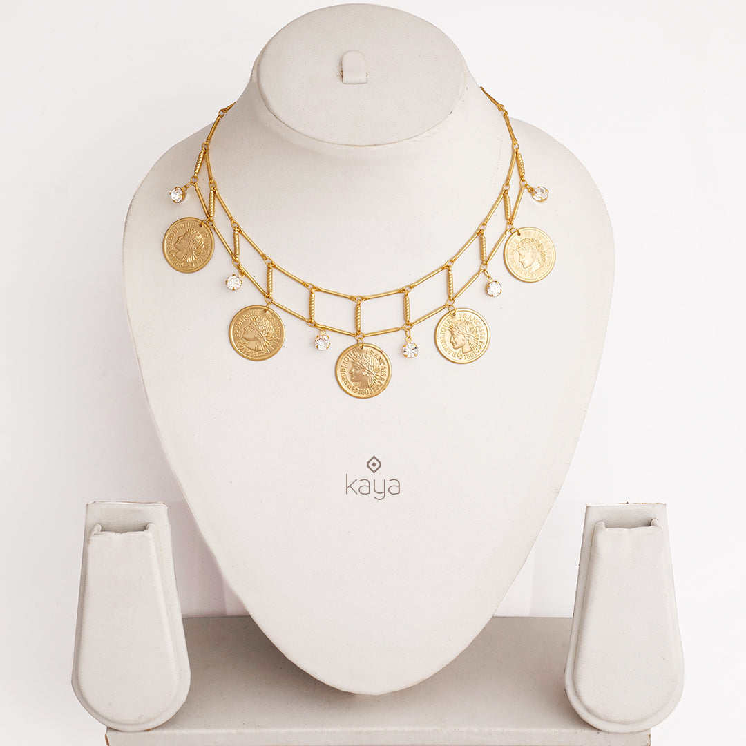 Layered  Coin Necklace - PE100617