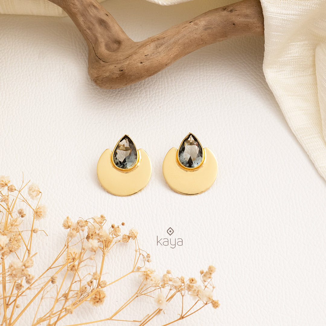 Luxury Gold with Crystal Stone Drop Earrings - AS100708