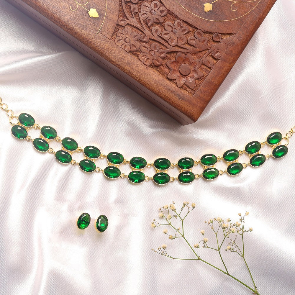 Tazim - Polished Stone Necklace Set (color option)