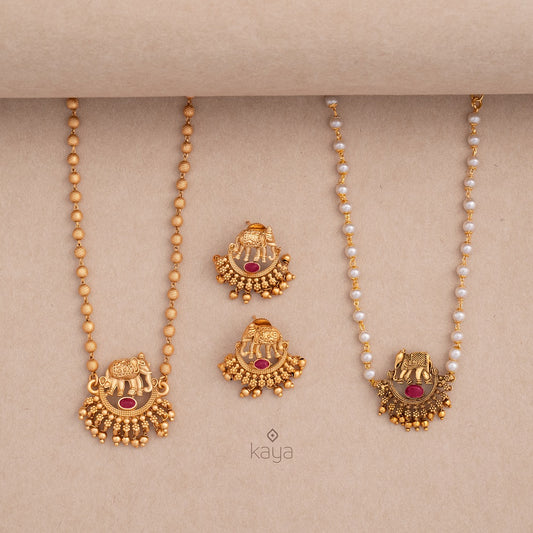 Haati - Antique Combo Necklace Earring Set (color option)