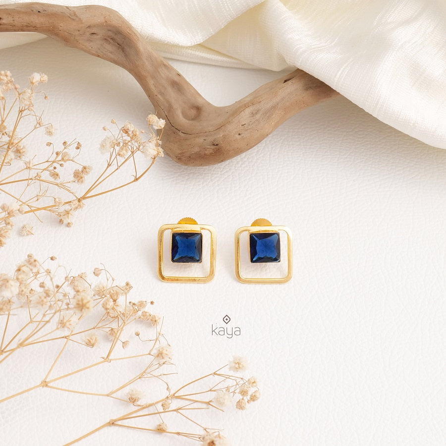 Glossy Stone Earrings (color option) - KE100443