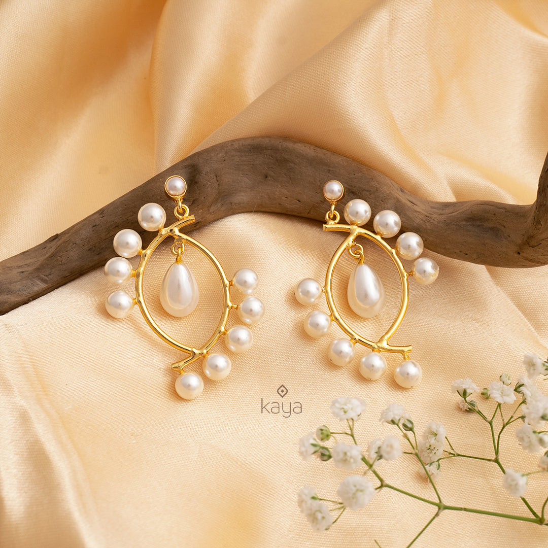 Gold Plated Baroque Pearl Earrings -  AS100715
