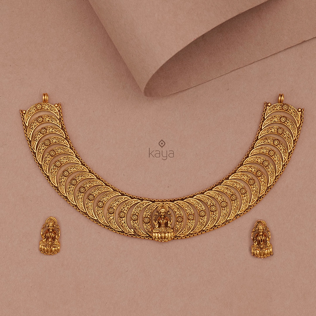 Antique Lakshmi Necklace with Earring Set -KA100581