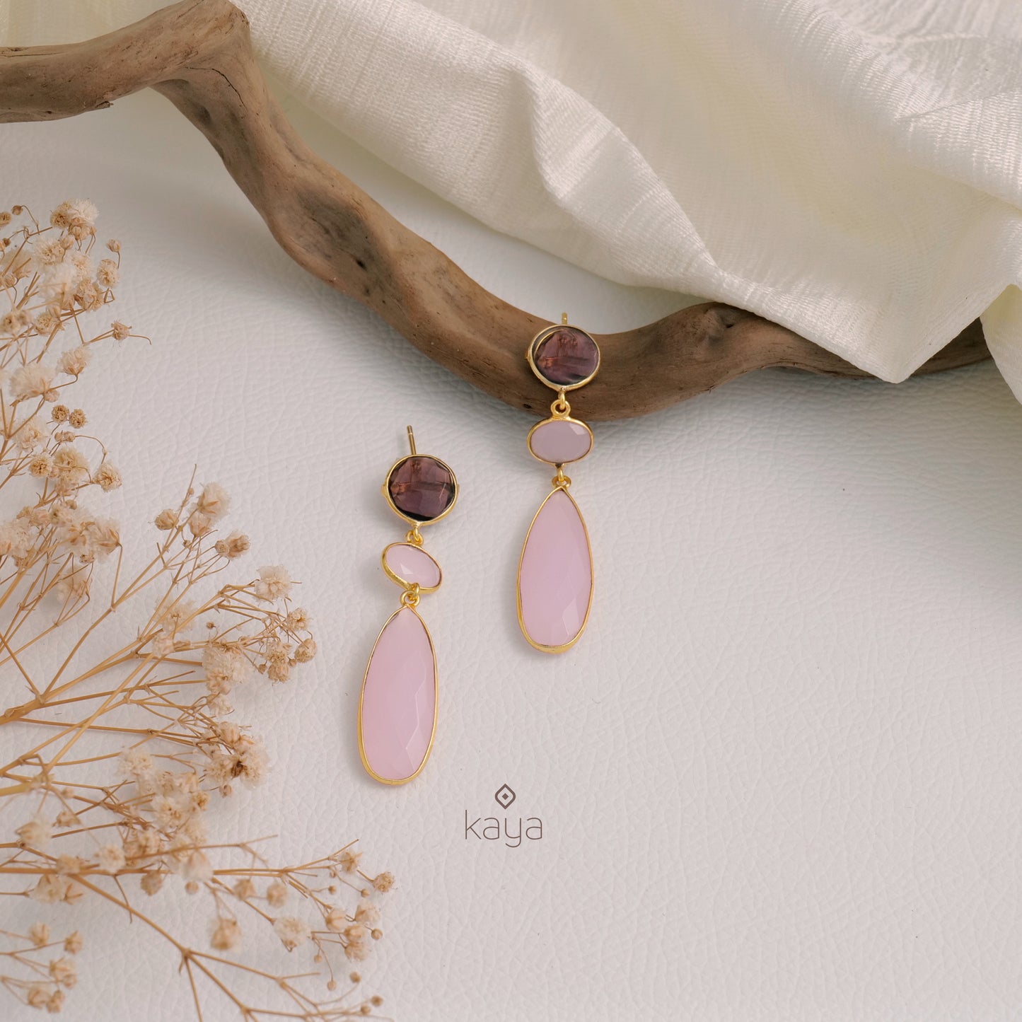 Crystal Stone Earrings (color option) -KE100409