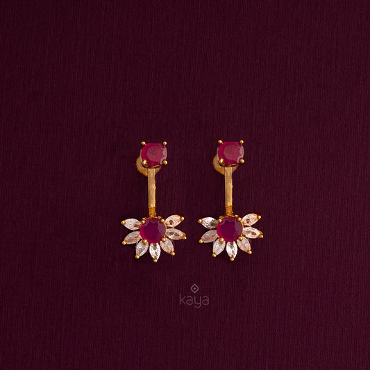 Gold toned Flower Earrings - PE100638