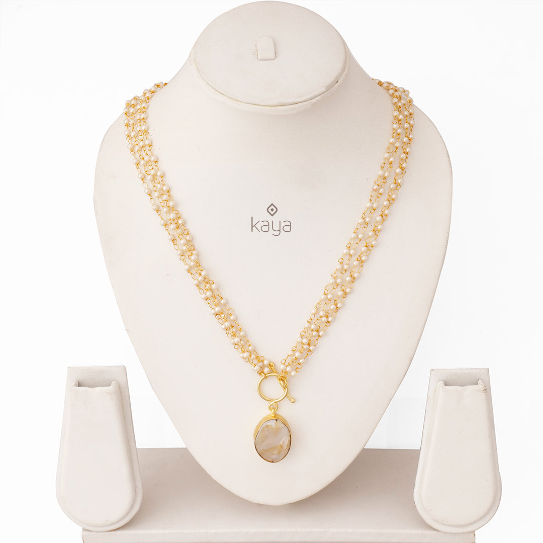 Pearl Layer Long Necklace - AS100428