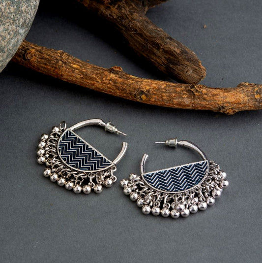 Silver Plated Enamel Beads Earrings - PT100728
