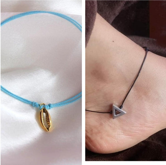 Combo of Triangle & Shell Charm Anklet