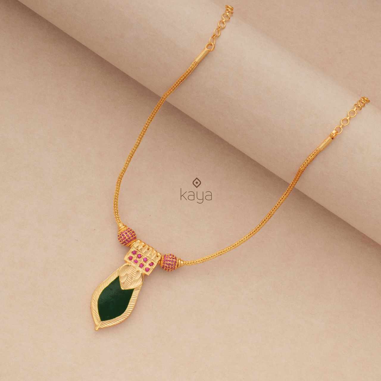 Gold toned simple Nagapadam necklace - SG100126