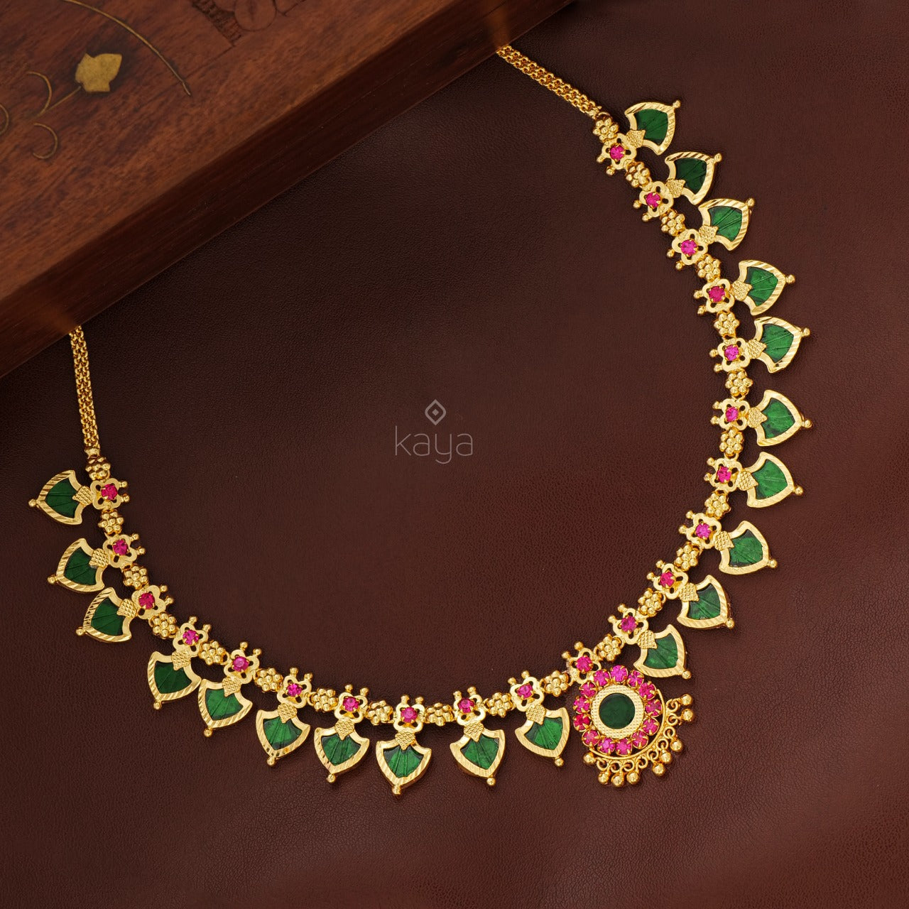 Palakka Long Haram Necklace with Pendant PP100218