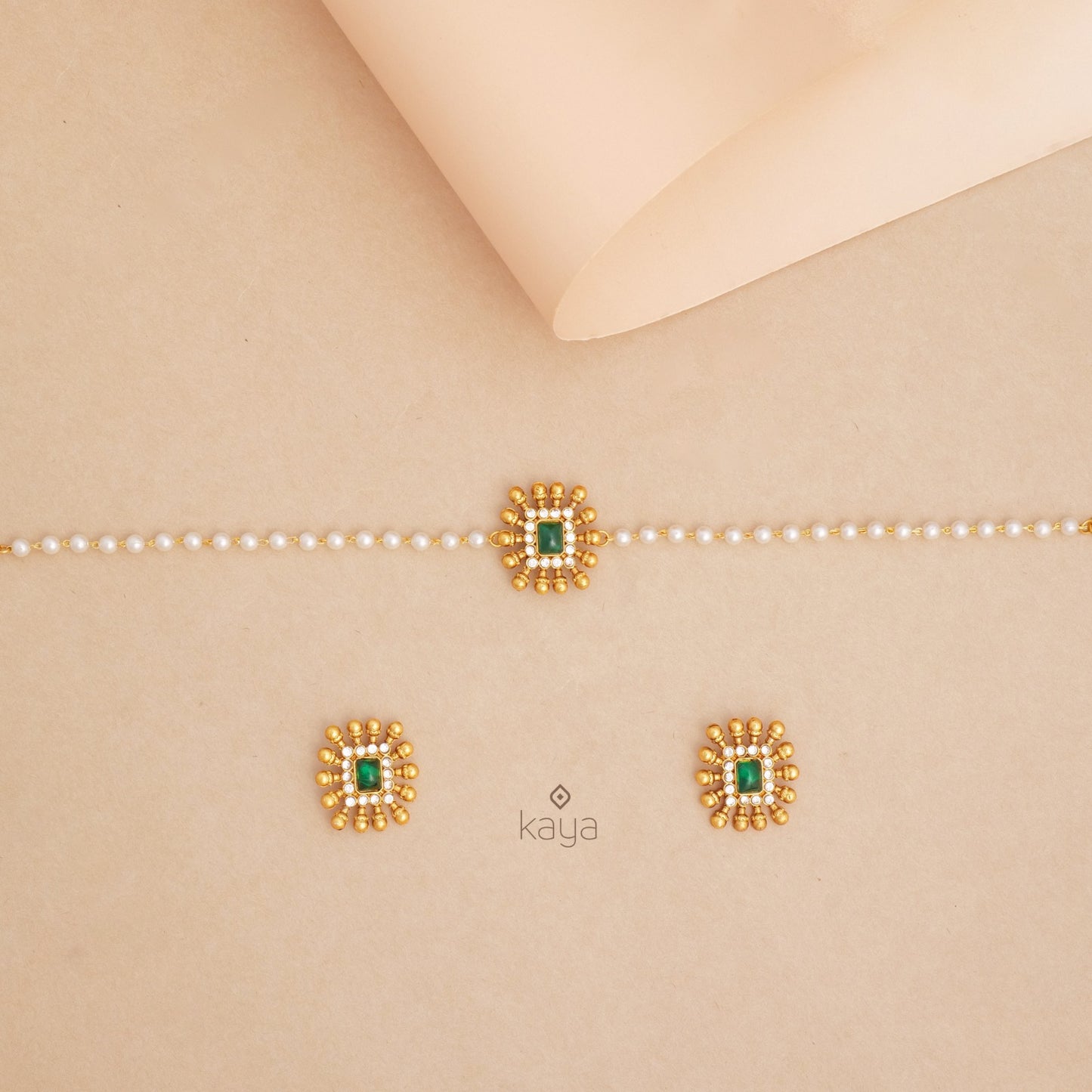Pearl Necklace with Earring Set (color option)  -NV100282