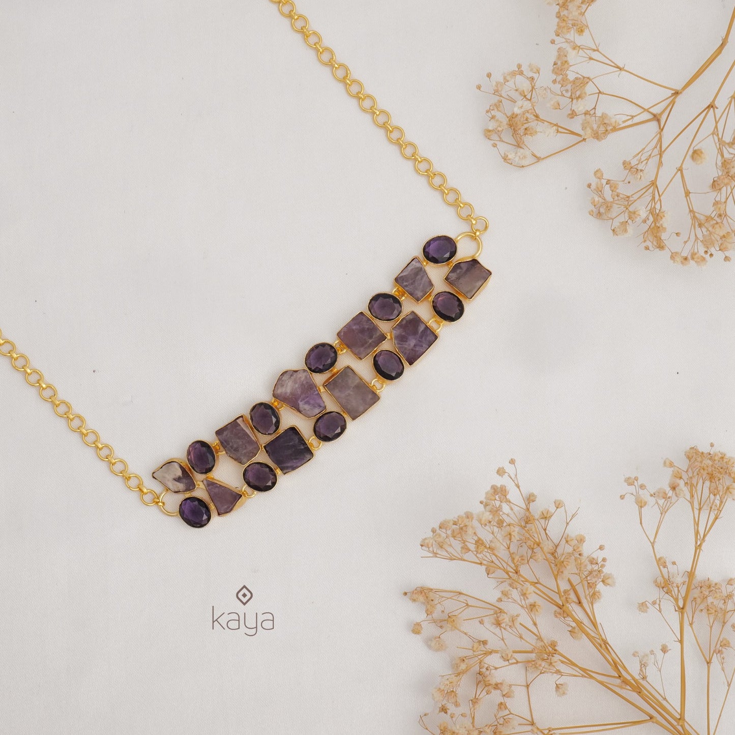 Natural Stone Necklace - (color option) - KE100237