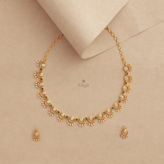 22k Plain Gold Necklace Set JG-2203-05879 – Jewelegance