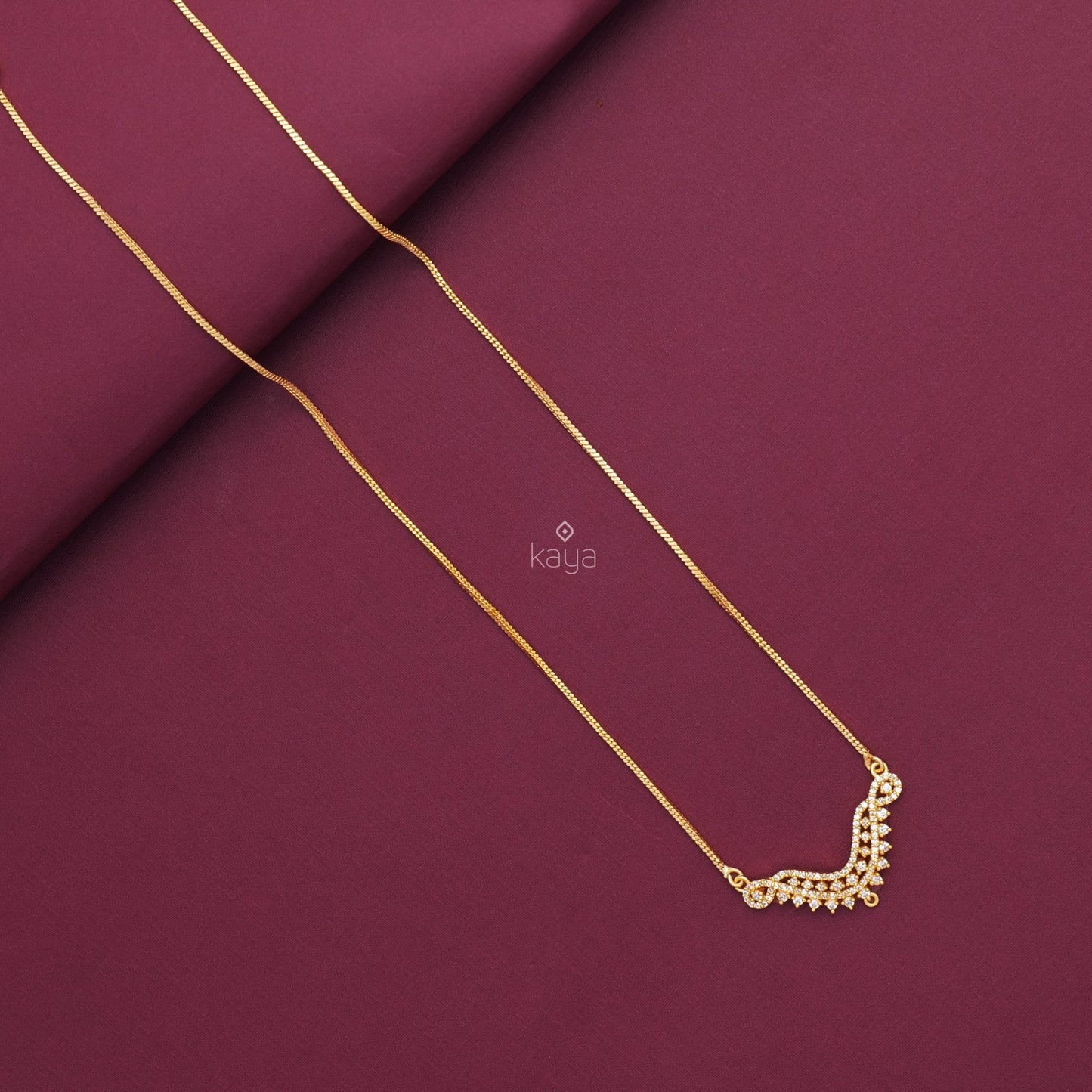 Gold Plated AD Stone Pendant Necklace - PE100315